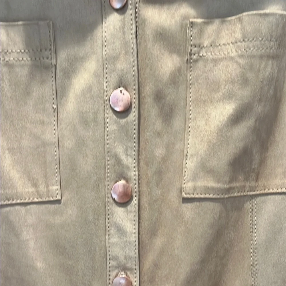 Free People Tan Long Sleeve Notched Collar Jacket - Picture 4 of 5